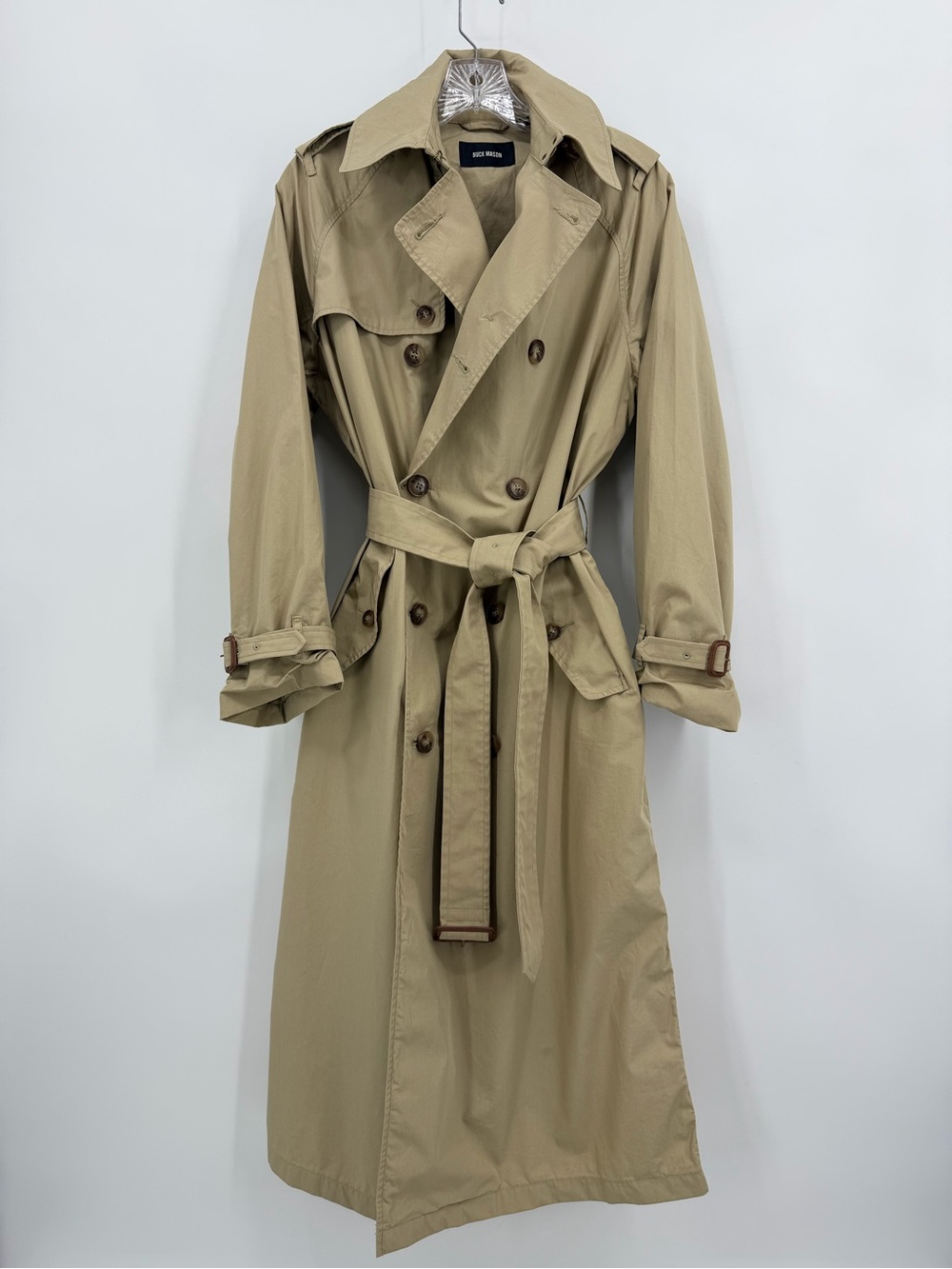 Buck Mason Paperweight Trench Coat Tan Size XS - Picture 3 of 16